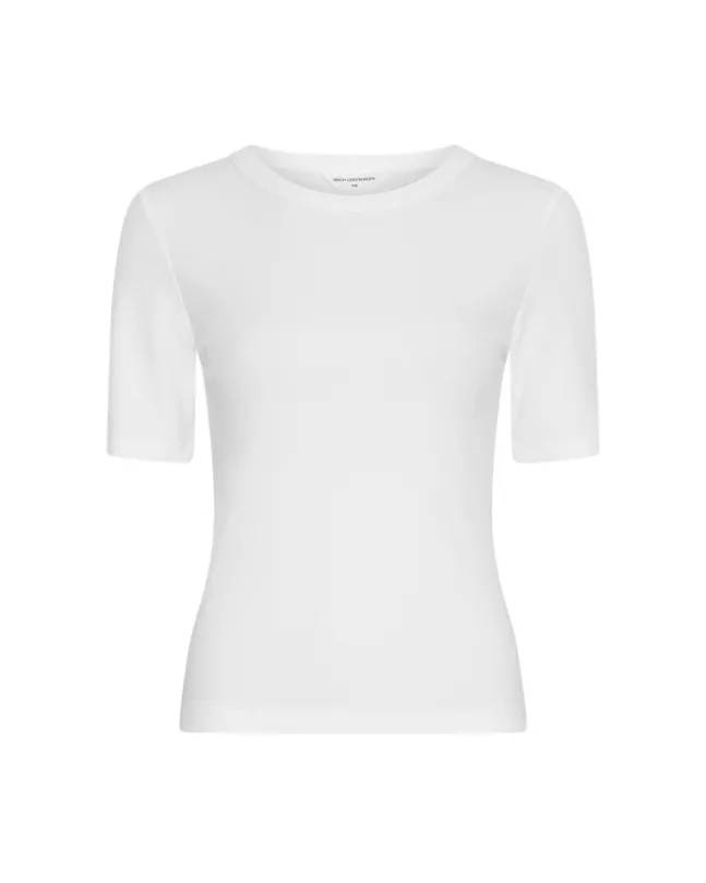 Betrina Rib 2/4 Tee Bright White