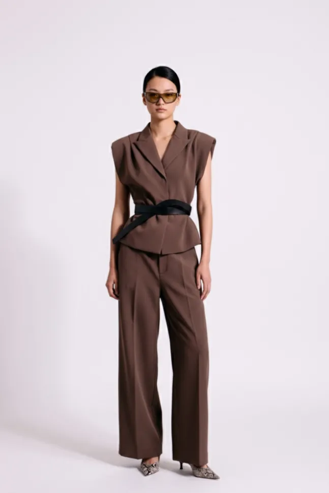 Beverly Waistcoat Taupe Brown