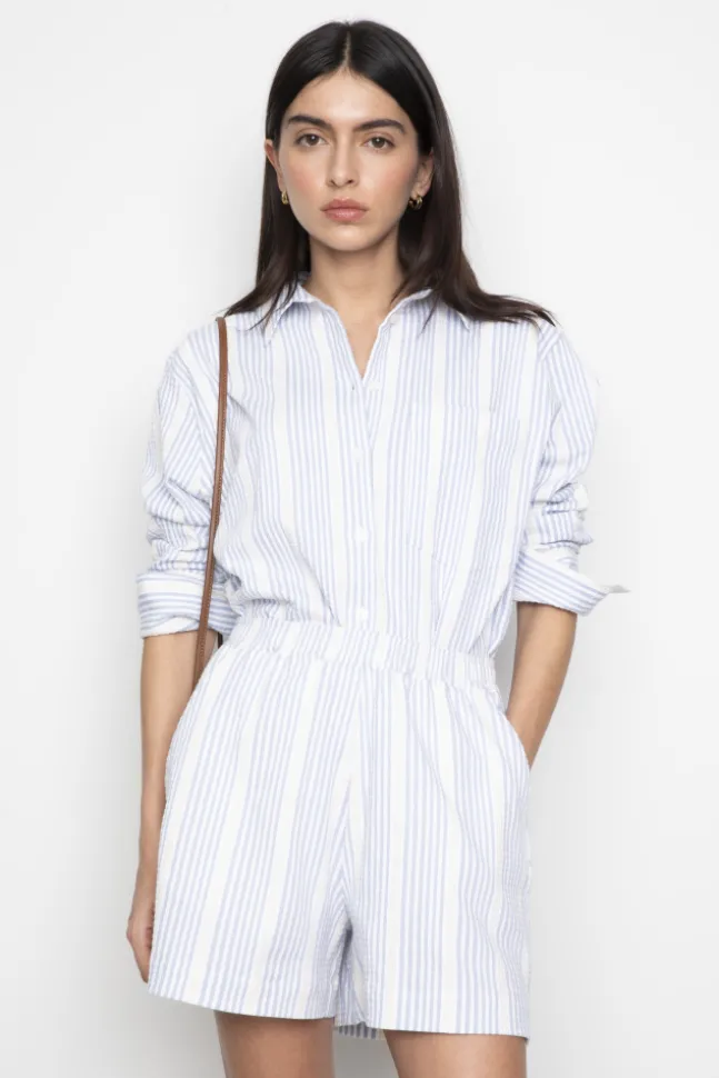 Bibi Crepe Shirt Blue Stripe