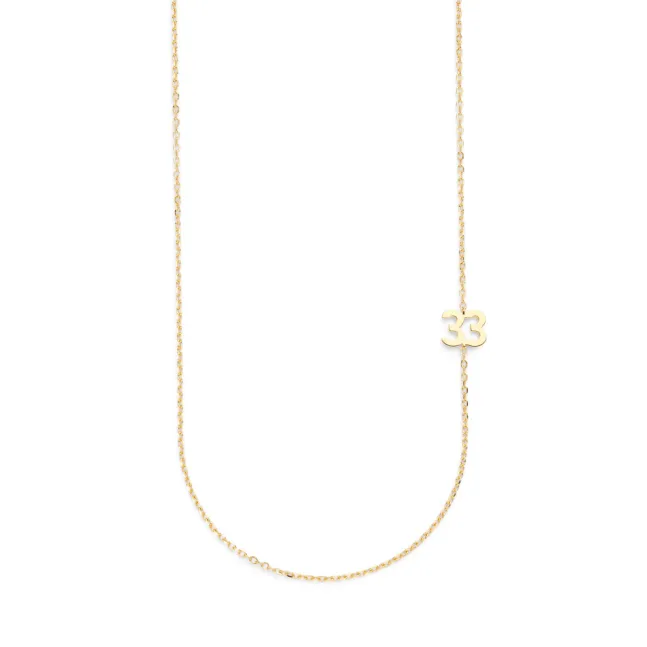 Big Number Necklace Gold - 40L - 33