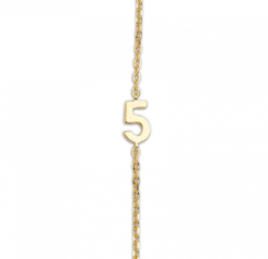 Big Number Necklace Gold - 40L - 5