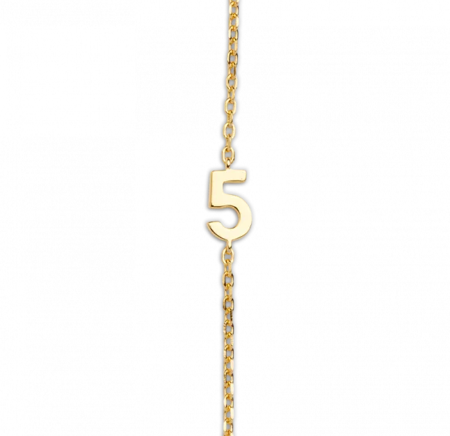Big Number Necklace Gold - 40L - 5