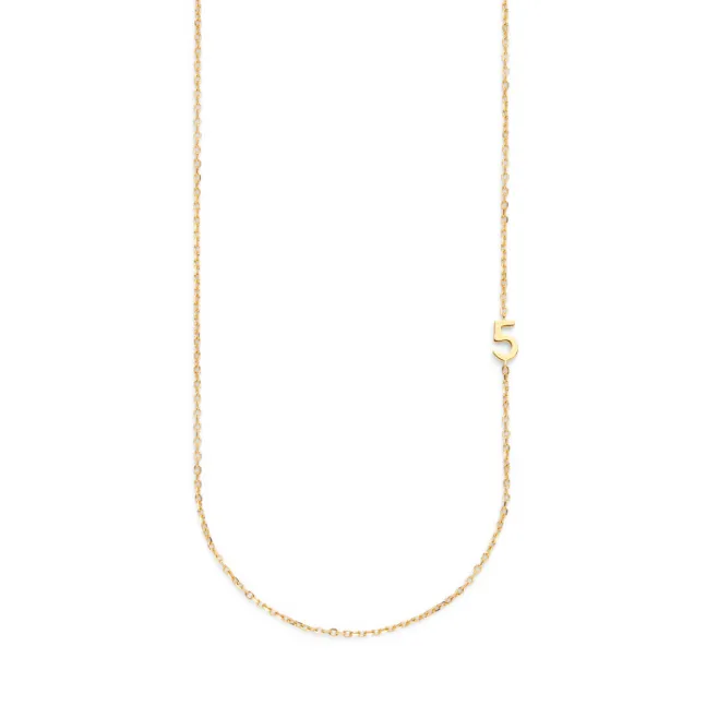 Big Number Necklace Gold - 40L - 5
