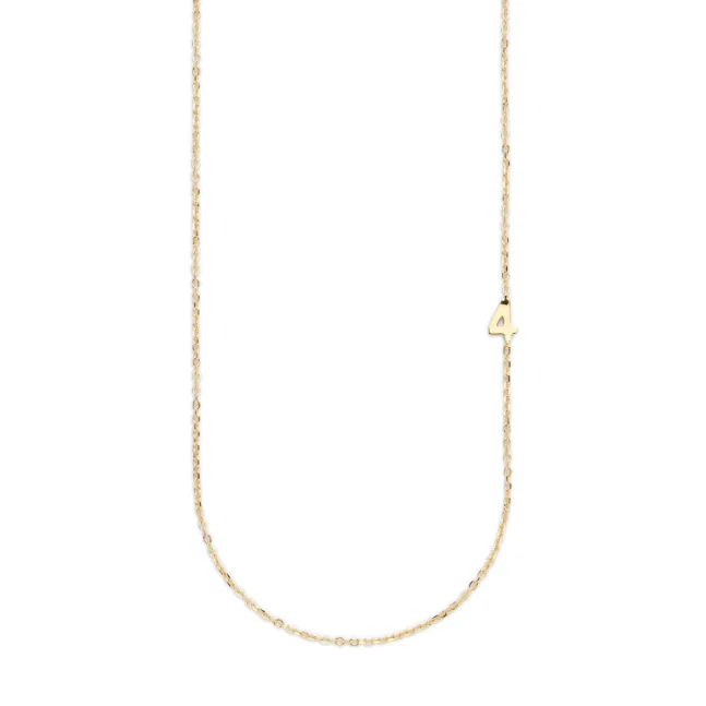 Big Number Necklace Gold - 40L - 4