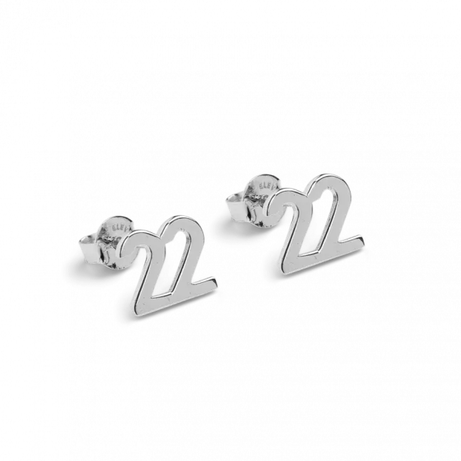Big Number Studs Silver - 2