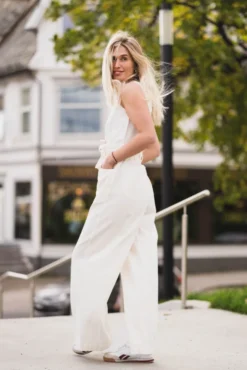 Boatneck Jumpsuit Natural
