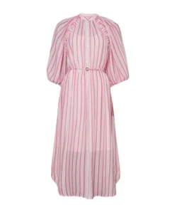 Bohemian Shift Dress Pink Stripes