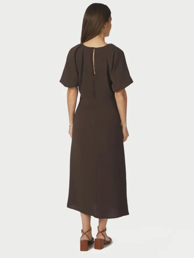Bomba Structure Solid Dress Dark Brown