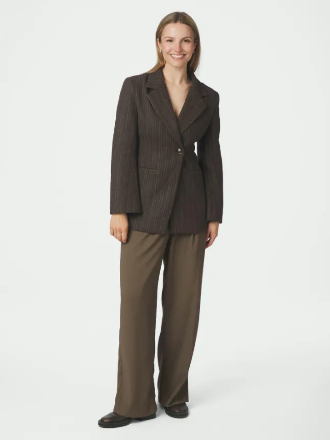 Bowie Stripe Blazer Brown