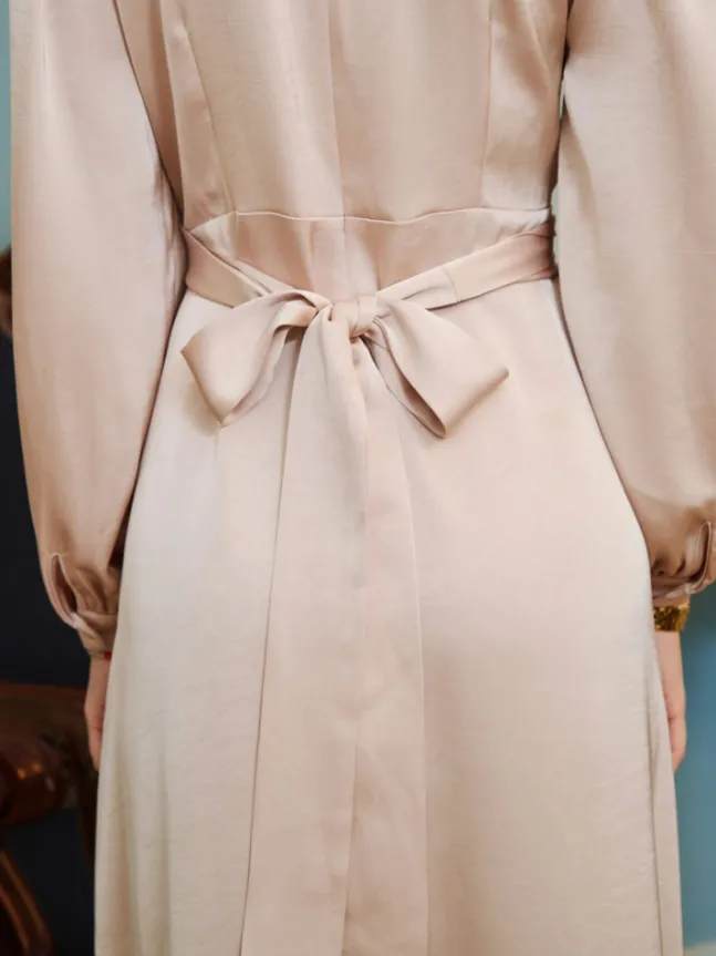 Bretti Heavy Sateen Dress Champagne