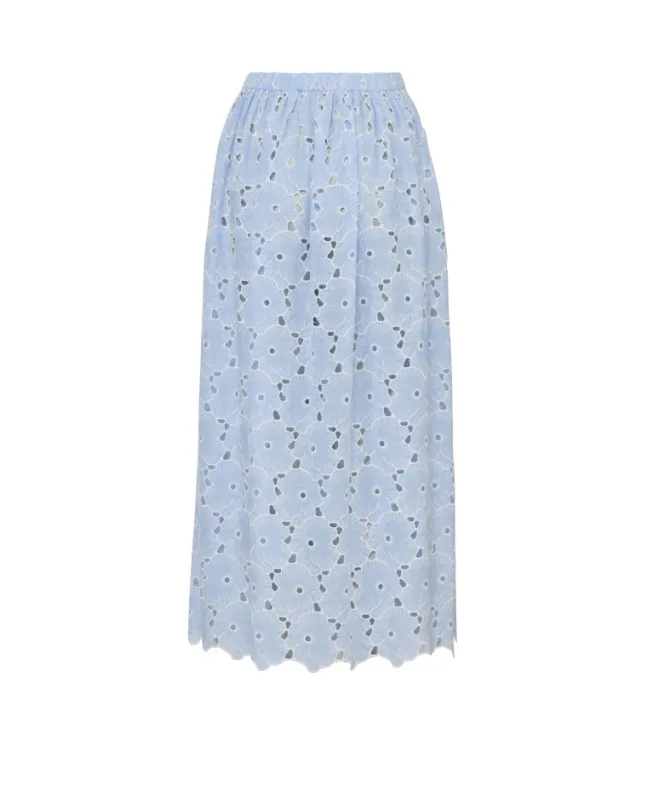 Broderie Anglaise Skirt Light Blue