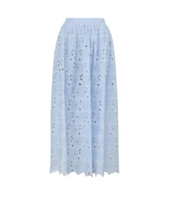 Broderie Anglaise Skirt Light Blue