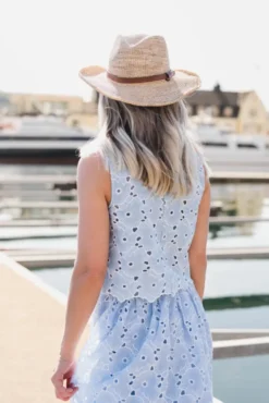 Broderie Anglaise Top Light Blue