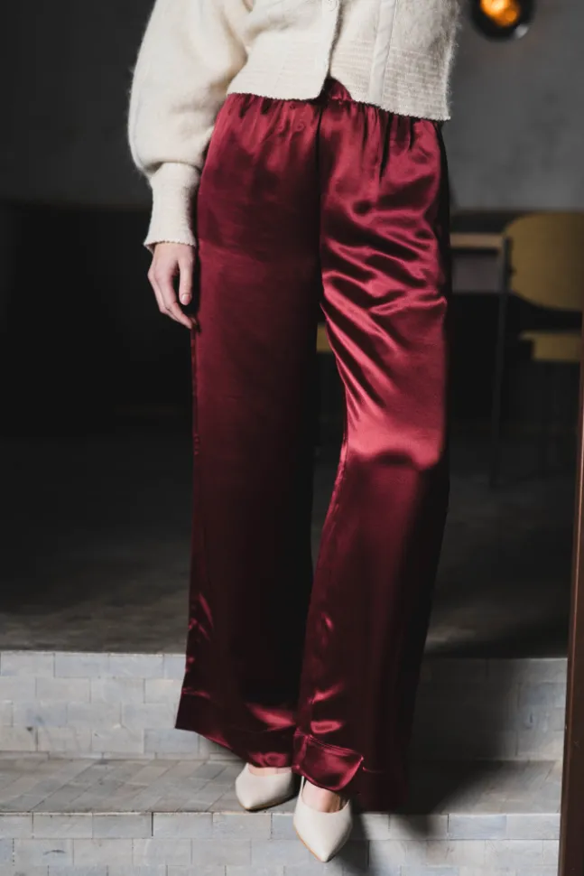 Cabello Wide-Leg Trousers Cabernet