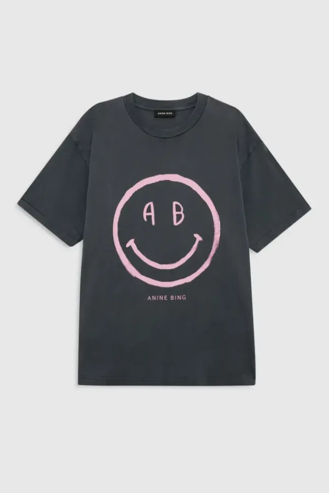 Cade Tee Smiley Washed Grey