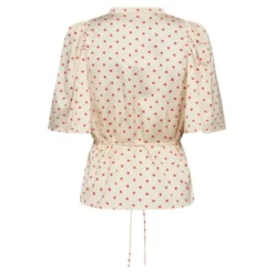 Cambria Dot SS Blouse Offwhite