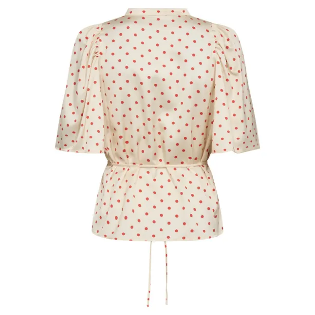Cambria Dot SS Blouse Offwhite