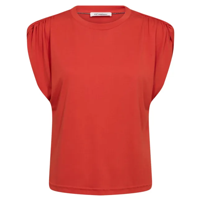 Camilla Ruched Shoulder Top Flame