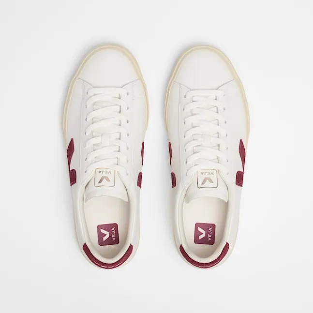 Campo W Leather White Grenat