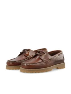 Capri Boat Shoe Pull Up Leather Brown