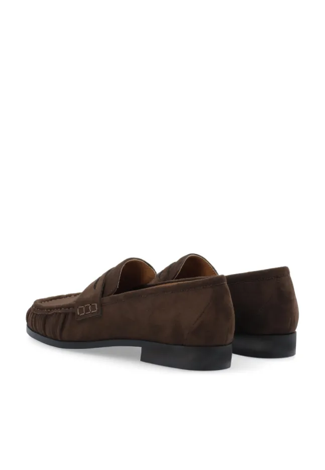 Carma Penny Loafer Faux Suede Brown