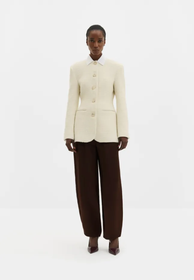 Carol Fitted Boucle Blazer Vanilla
