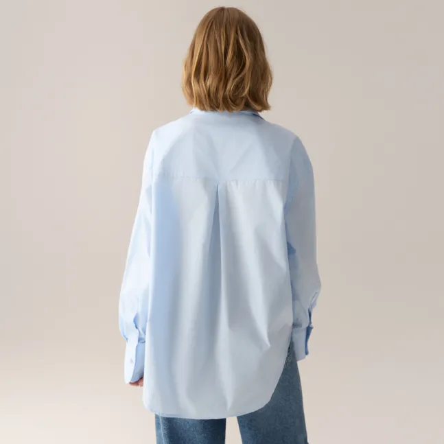 Caryn Poplin Celeste Light Blue