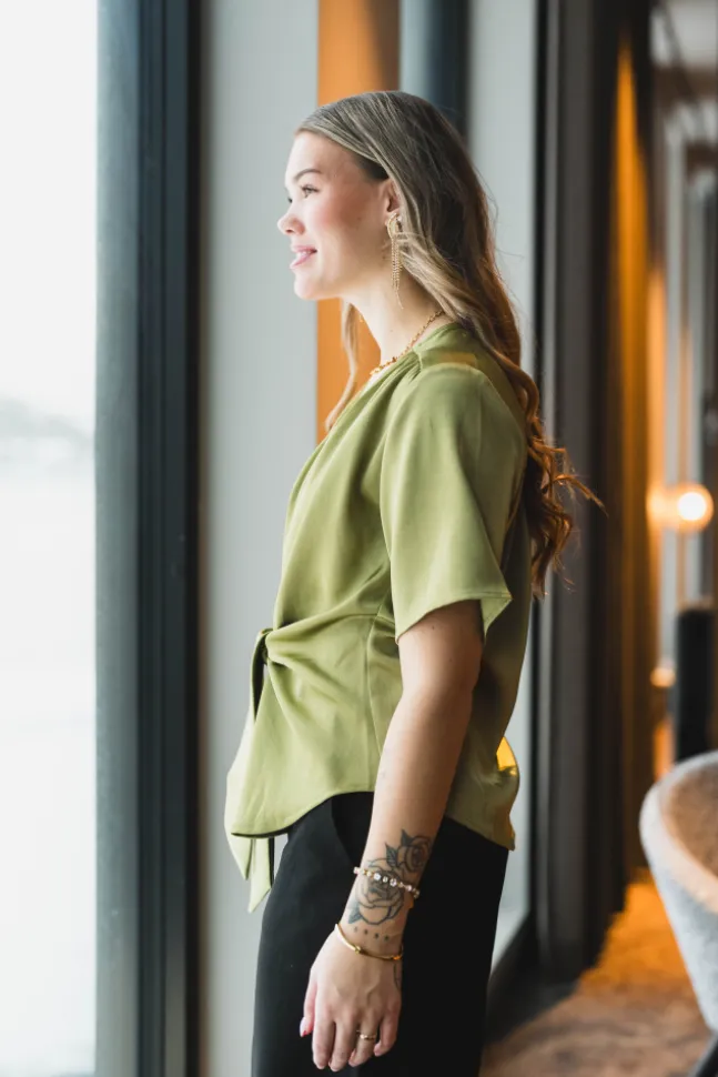 Casadia Heavy Sateen Blouse Sage Green