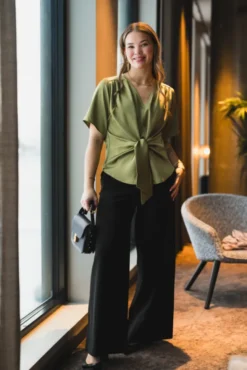 Casadia Heavy Sateen Blouse Sage Green