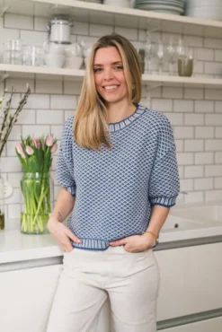 Catina Pilla 2/4 Pullover V Indigo/Egret