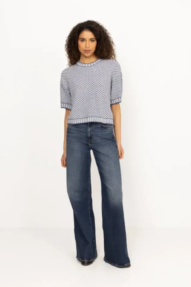 Catina Pilla 2/4 Pullover V Indigo/Egret