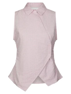 Celest Check Top Light Pink