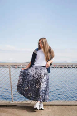 Charming Skirt Print Grey