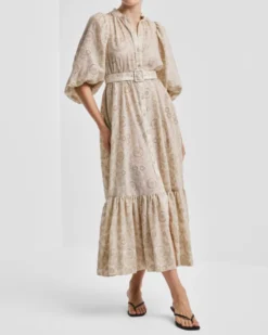 Checks Belt Dress Khaki