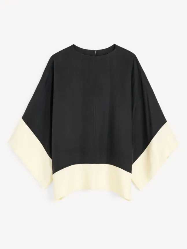 Cicie Blouse Black White Color Block