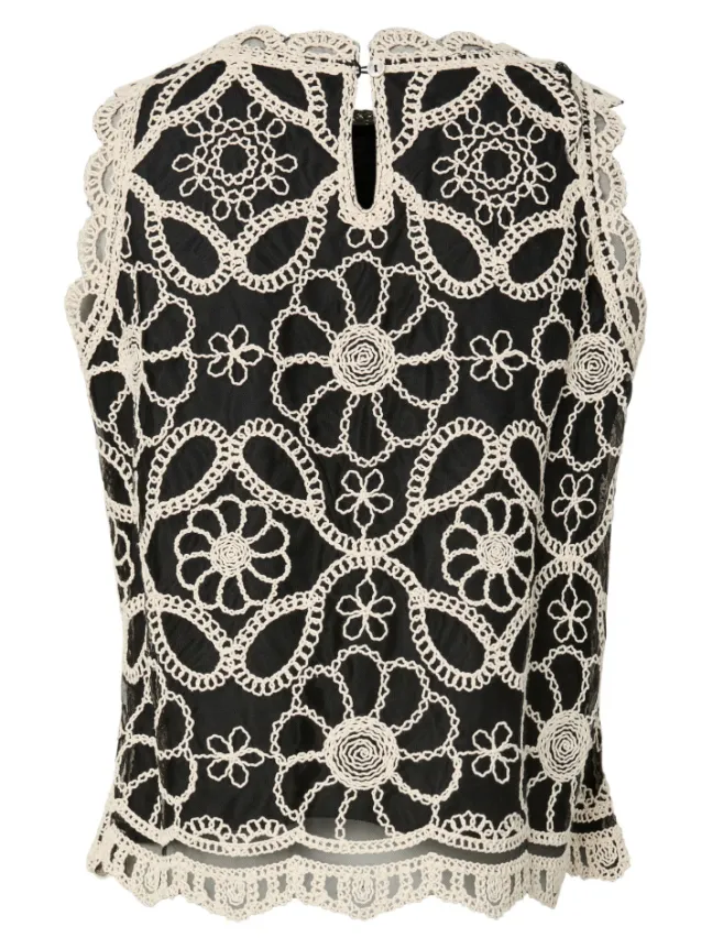 Cilia SL Crochet Top Black W. Pristine