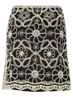 Cilia SL HW Crochet Skirt Black W. Pristine