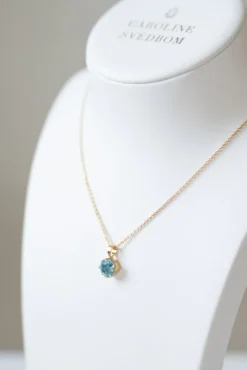 Classic Petite Necklace Gold Aquamarine