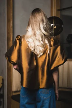 Cleo Pouf Sleeve Blouse Amber