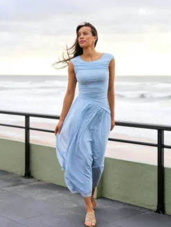 Cludine Mesh Dress Light Blue
