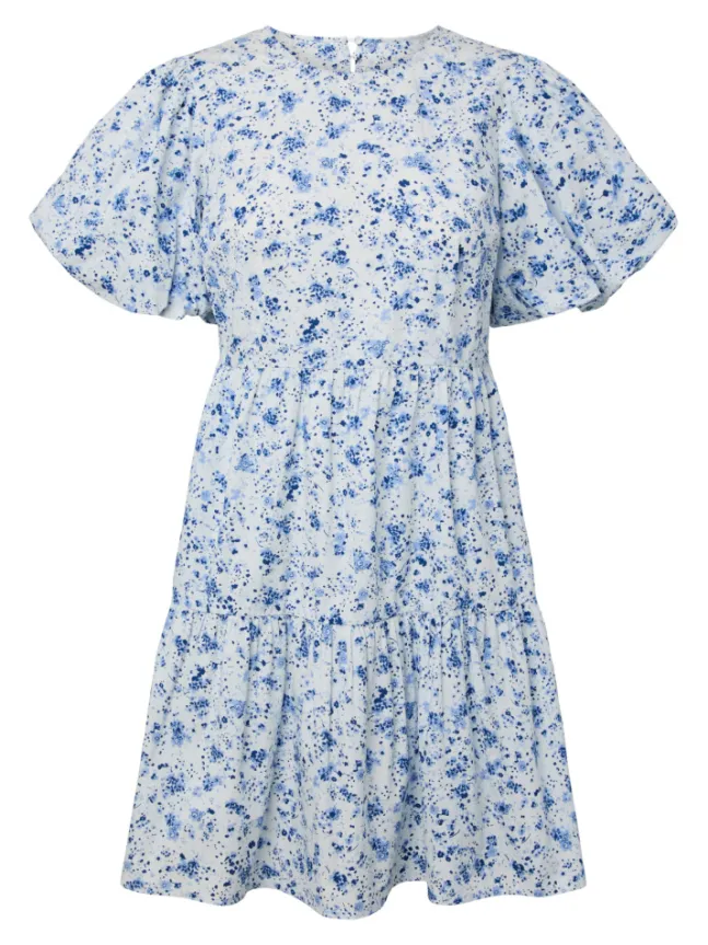 Colea SS Dress Pristine Blue Donna Print