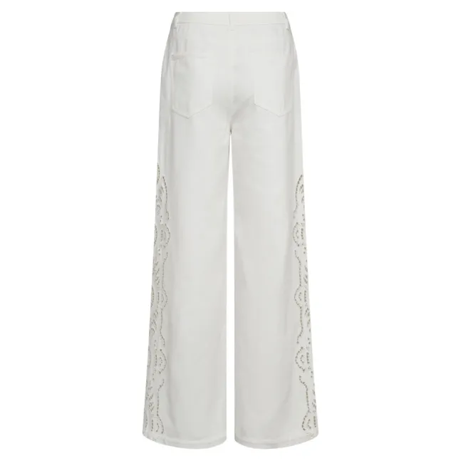 Colette Embroidery Pant Offwhite
