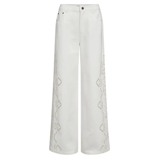 Colette Embroidery Pant Offwhite
