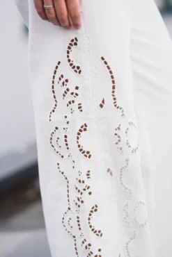 Colette Embroidery Pant Offwhite