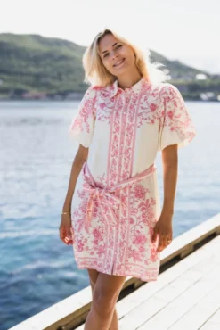 Coralina 2/4 Shirt Dress Pristine Coralina Print
