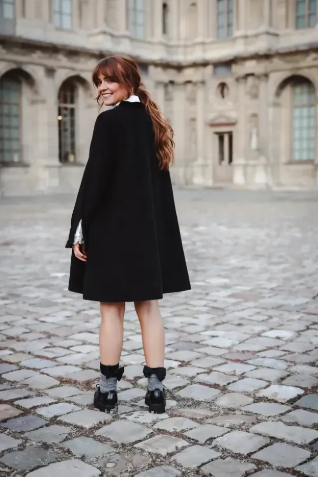 Cord Coat Dress Black