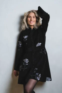 Cord Mini Dress Black