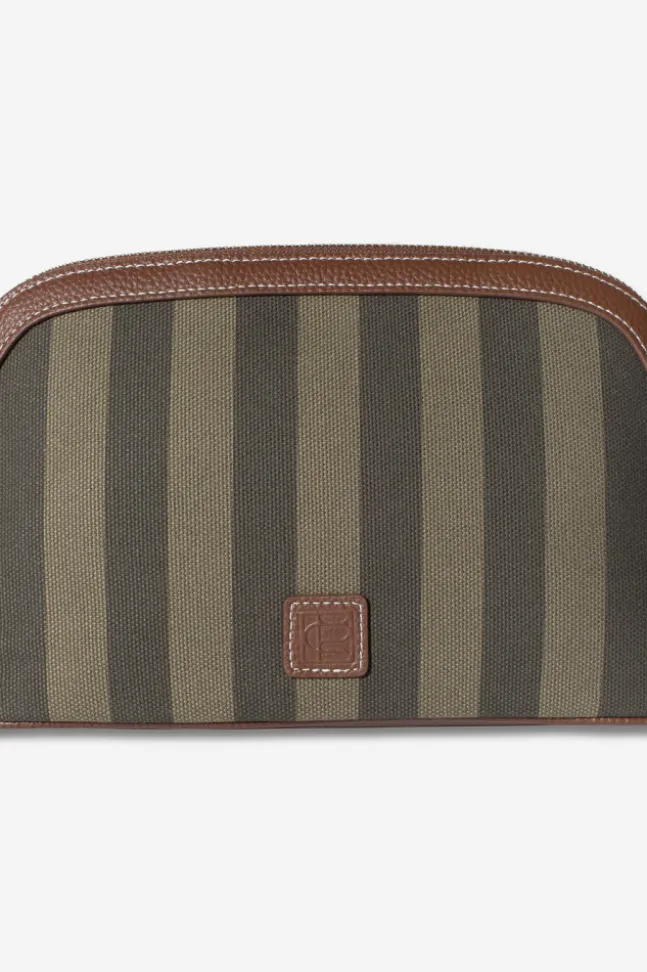Cosmetic Pouch Large Green Stripe