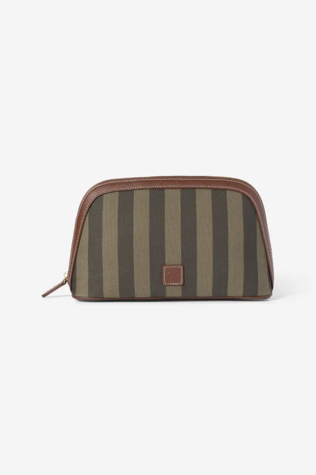 Cosmetic Pouch Large Green Stripe