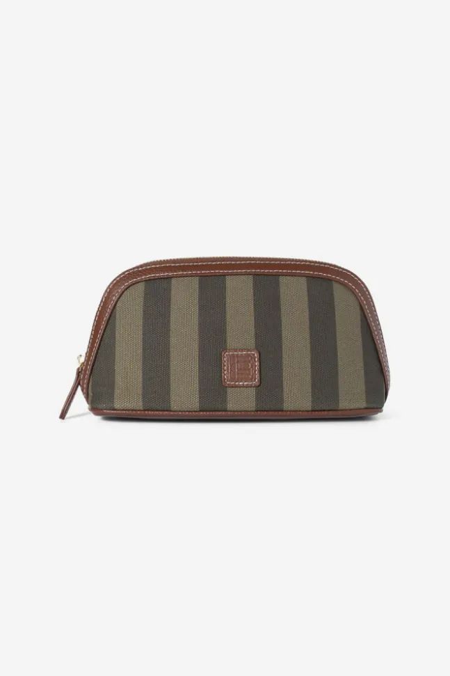 Cosmetic Pouch Small Green Stripe